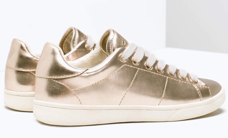 zapatillas zara kids doradas